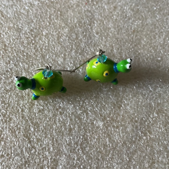 Vintage murano turtle earrings - Picture 2 of 3
